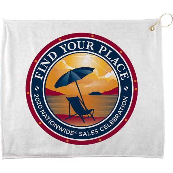 Full Color Polyester Blend White Towel
